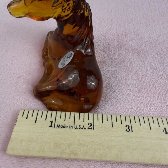 Fenton Handmade Amber Glass Horse Foal Figurine 4" Collectible Decor Vintage Mad - Picture 7 of 13